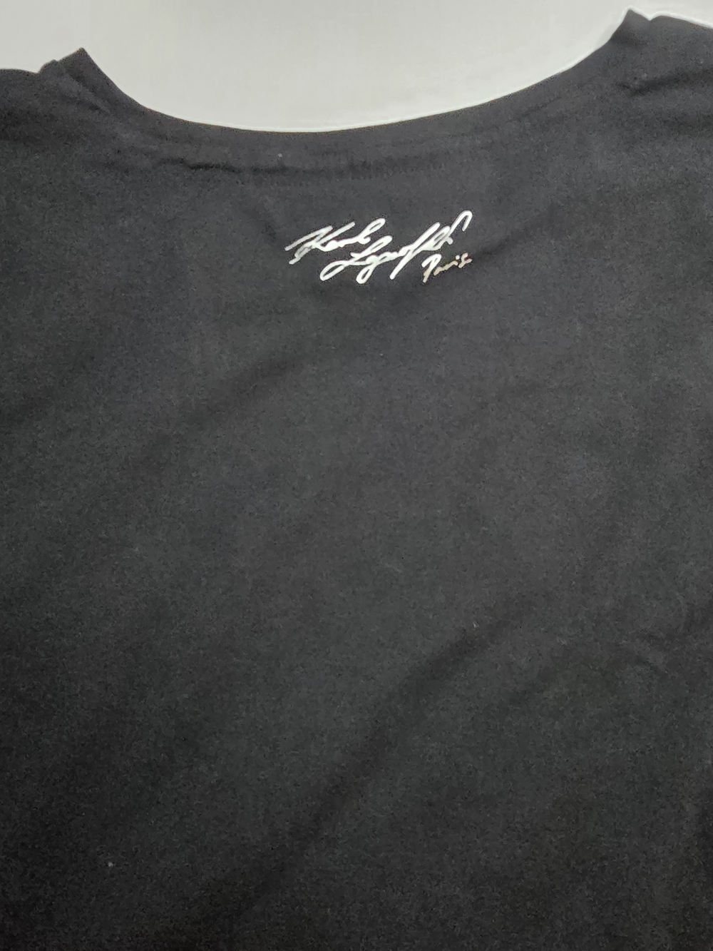 Karl Lagerfeld White and Black Tee Bejeweled Choupette Dramatic Feastive - Picture 3 of 12